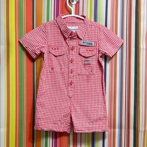 Columbia Red Gingham Kids One Piece